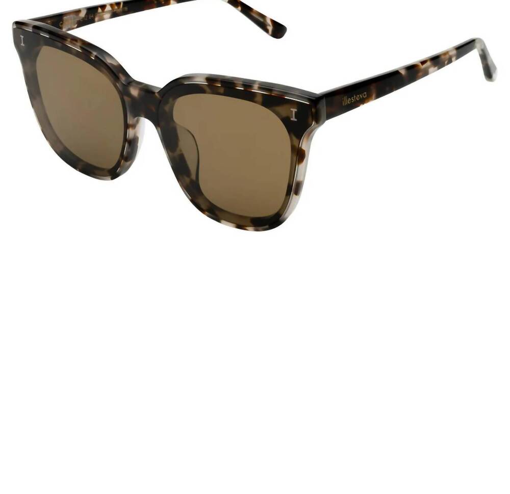 NEW ILLESTEVA women's camille 64 sunglasses in white tortoise/brown flat
